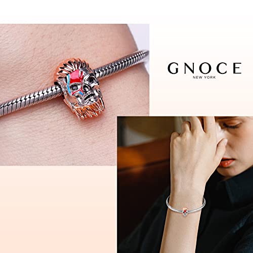 GNOCE Skull Charms for Bracelet 925 Sterling Silver Halloween Charms for Women Wife Christmas Gift4