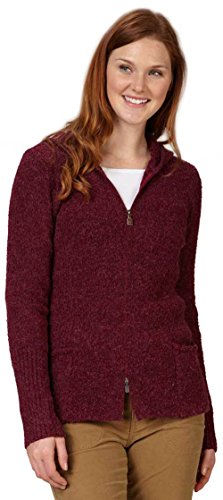 Royal Robbins Women's Napa Boucle Zip Up Hoodie, Medium, Dark Cranberry