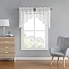 LinenZone Lace Kitchen Swags Lace Window Treatment for Kitchen or Small Window Swags Can Be Combined with Matching Tiers or Valance for a Charming Farmhouse Look Fiona 30 x 38 Ivory