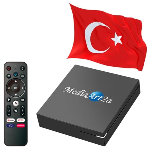 Türkische Internet TV IPTV Box 4K Full HDTV Mediaart-1a Android 10 kostenlose öffentliche Kanale vorprogrammiert, YouTube
