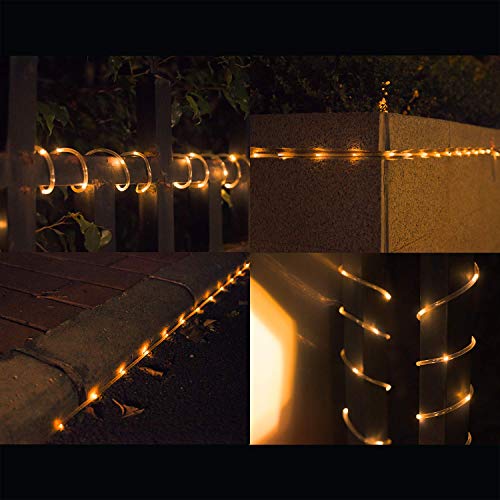 Fatpoom Led Rope Lights Battery Operated String Lights 40Ft 120 Leds 8 Modes Outdoor Waterproof Fairy Lights Dimmable/Timer With Remote For Camping Party Halloween Christmas Decoration (Warm White) #TOP4