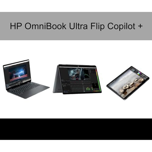 Image of HP OmniBook Ultra Flip Copilot + 2-in-1 Laptop 14.0 inch Touchscreen OLED 2.8K Display (Intel Ultra 9-288V, 32GB LPDDR5X, 4TB PCIe SSD, Backlit KB, Fingerprint, Win 11 Pro) w /DKZ USB Port Expander