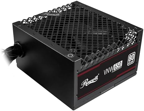 Rosewill VNW 650W 80+ White Certified, Non-Modular Active PFC Design, Low-Noise Power Supply, Electrolytic Capacitor, 120mm FDB Silent Fan - 5 Year Warranty - VNW650