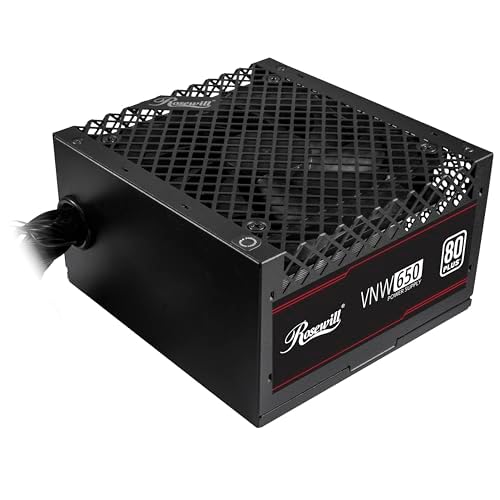 Rosewill VNW 650W 80+ White Certified, Non-Modular Active PFC Design, Low-Noise Power Supply, Electrolytic Capacitor, 120mm FDB Silent Fan – 5 Year Warranty – VNW650