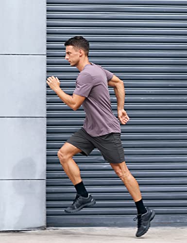 CRZ YOGA Shorts Masculinos 4 Way Stretch Workout Shorts de Caminhada Atléticos Macios com Bolsos 7 P