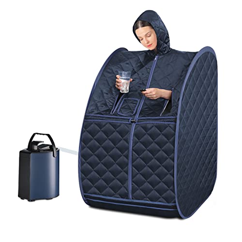 Portable Steam Sauna with 3L 800W Steam Generator, 9 Temperature Levels, with Remote Control for Home Spa