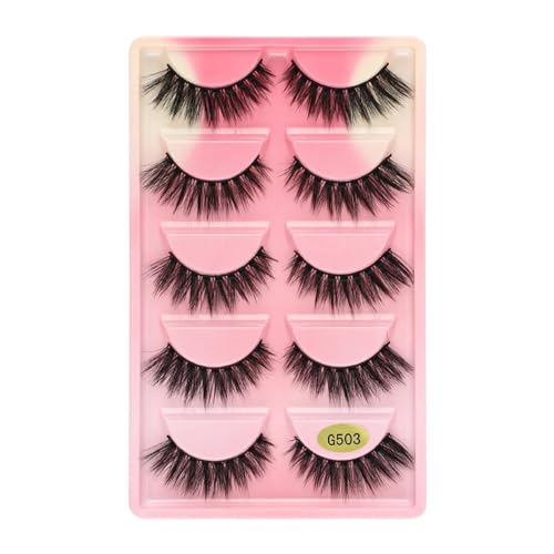 UAMOU 50/100/200 par Rzęsy sztuczne rzęsy z norek naturalne 3d rzęsy z norek objętość sztucznych rzęs luzem cilios Cheerfully (Color : G503, Size : 10 Boxes)