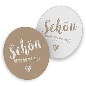 Itenga 40x Bierdeckel Schön dass du da bist Latte Macchiato