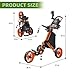 FLAGTAG Golf Push Cart 3 Wheel,Foldable Golf Push Cart,Golf Bag Cart with Foot Brake,Umbrella Holder, Cup Holder, Storage Compartment
