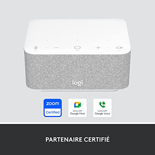 Logitech - Logi Dock, station d'accueil pour ordinateur portable USB-C Tout-en-un, Téléphone de conférence, Réduction de bruit, Bluetooth, Windows/macOS, certifié pour Zoom, Google Meet - Blanc