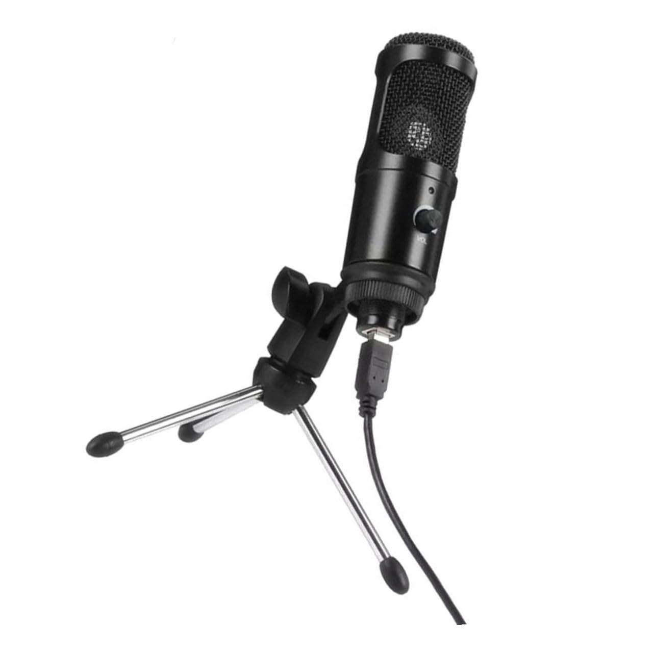 USB Kondensatormikrofon Satz Zufälliger Stil Cardioid Effizientes Schwarzes Mikrofon mit Abs Gehäuse und Stativ Einfache Bedienung für Geschäftskonferenzen und Laptop