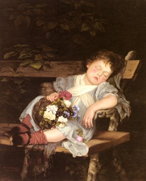 Peinture à l'huile de Marianne Stokes Sweet Dreams reproduction toile 30x36