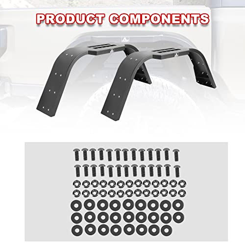 Roxx Fender Flares Fit For 2019-2022 Jeep Gladiator Jt, 4Pcs 2019 2020 2021 2022 Jeep Gladiator Alloy Steel Fender Flares With Led Sequential Turn Signal Light And Drl Light Function #TOP7