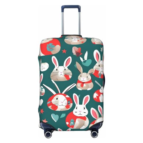 Bunny Rabbits Luggage Covers For Suitcase Approved,Suitcase Cover Protector Fit 18-32 InchLuggage, Large