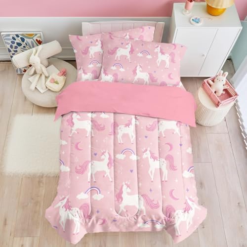 Unicorn Duvet Cover Sets Full Size for Kids Girls, Incude 1 Polye...