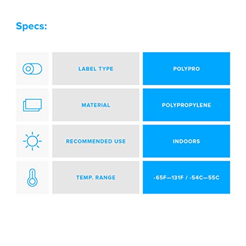 Zebra 2.25 X 1.25 In Direct Thermal Polypropylene Labels Polypro 4000D Permanent Adhesive Shipping Labels 1 In Core 6 Rolls 10031644Sp #TOP4