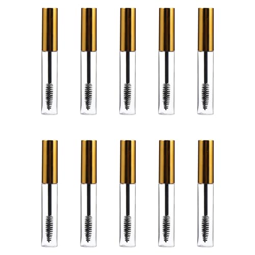 Gatuida Botellas Vacías para Rímel 10 Piezas 10 Ml Tubo de Plástico con Aplicador Transparente Portátil para Almacenamiento y Viaje Cosmético de Pestañas