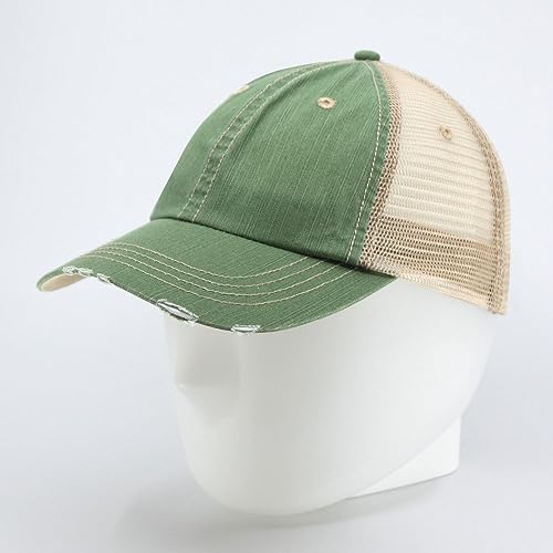 Image of The Vintage Year Distressed Cotton Unstructured Soft Mesh Breathable Adjustable Dirty Wash Dad Hat Trucker Baseball Cap