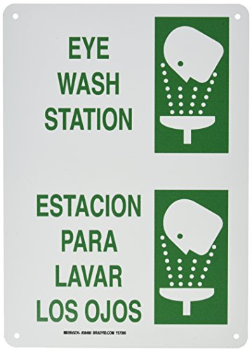Signalétique lavage oculaire Brady aluminium durable et rigide