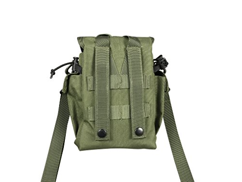 Jolmo Lander 1.2 Qt. Molle Canteen Cover Military Molle Canteen Pouch With Shoulder Strap Coyote Brown/Olive Drab (Olive Drab) #TOP1