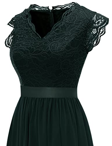 Image of Dressystar Women's V Neck Sleeveless Lace Bridesmaid Dress Wedding Party Gown