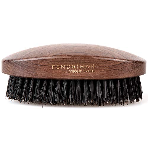 Fendrihan Military Hand Finished Stained Beech Wood Hair Brush With Medium Stiff Dark Boar Bristles (Made In France) #TOP12