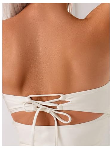 WDIRARA Women's 2 Piece Floral Strapless Tankini Swimsuits High Waisted Thong Bathing Suit3