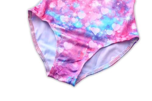 Image of iLover Girls Sparkle One Piece Swimsuits Crossback Swimwear Beach Bathing Suit with Adjustable Strap 4-10 Years