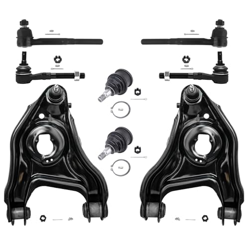 Image of Detroit Axle - New 8-Piece Front Suspension Kit fits 2WD ONLY - (2) Front Lower Suspension Control Arms & Ball Joints, (2) Upper Ball Joints, All (4) Front Inner & Outer Tie Rod End Links