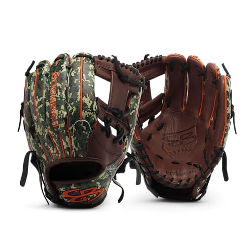 Boombah Natural Camo Baseball Fielding Glove w/ B3 I-Web Brown/Black/Orange - Size RHT-12