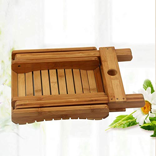 Wzf Folding Bamboo Bench, Stool For Living Room At Home Solid Wood Outdoor Footrest Picnic Pesca Small Bench #TOP1