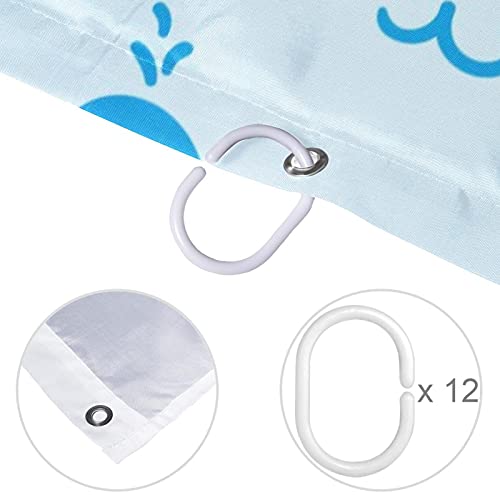 Rideau de douche Baleine Bleu de 183 cm pour créer une ambiance marine relaxante - 5