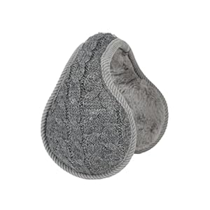 Surblue Unisex Warm Knit Earmuffs Ladies Cashmere Winter Pure Color Outdoor Fur Earwarmer, Adjustable Wrap