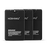 Noshinku Bergamot Refillable Pocket Hand Sanitizer 3-Pack | Organic Sanitizing Mist with Moisturizing Botanical Oils | Kills 99.9% of Germs | FDA Registered Sugarcane Derived Alcohol | Travel Size