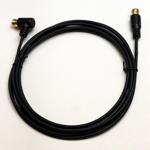 【まとめ 4セット】 HORIC 極細アンテナケーブル 3m ブラック 両側F型差込式コネクタ L字/ストレートタイプ HAT30-