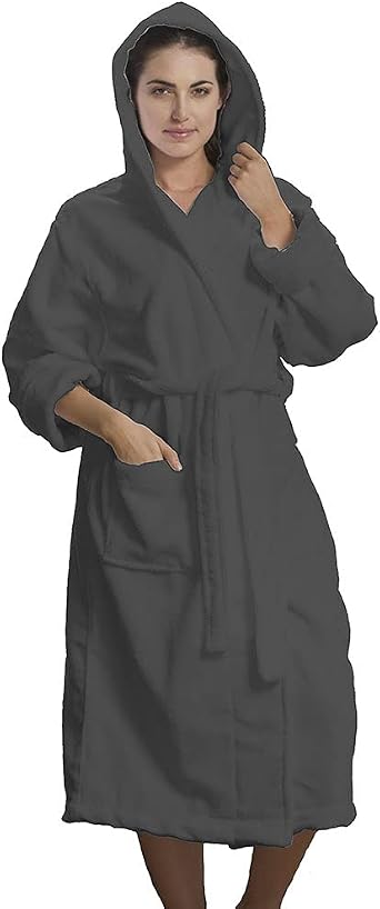 BY LORA Unisex Quick-Dry Microfiber Hooded Bathrobe