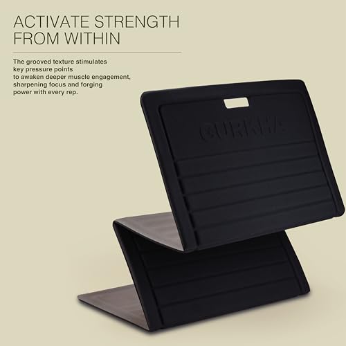 Image of 13mm GURKHA Foldable Performance Yoga Mat for Men & Women | Non-Slip, India's First Foldable Extra-Cushioned Mat for Yoga, Pilates, HIIT & Floor Workouts | Portable, Durable & Lightweight Fitness Mat - Eternal Power (Black) | 170 cms x 70 cms