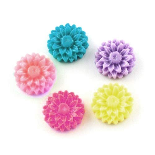 Charming Beads Resina Cabochons Misto-Colore Fiore...