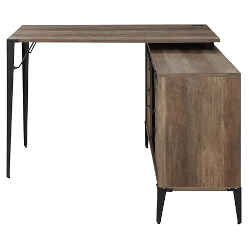 Acme Furniture Zakwani Writing Desk, Rustic Oak & Black Finish #TOP4