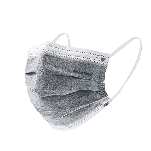 5-Ply Disposable Face_Mask Breathable Filter Activated Carbon Masks With Wide Comfortable Earloop For Women Men Adults Daily Use, Grey (20 Pcs) #TOP4