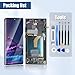 Galaxy S22 Ultra 5G LCD Display Screen Assembly Replacement for Samsung Galaxy S22 Ultra Touch Digitizer Screen with Frame Tool Kits S908U S908B US Version Black (No Fingerprint)（US Version
