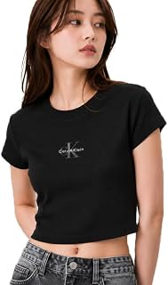 [カルバンクライン] クロップド ベビー Tシャツ 半袖 ショート丈 Calvin Klein SS MONOGRAM BABY TEE レディース トップス おしゃれ [47AB802] [並行輸入品]