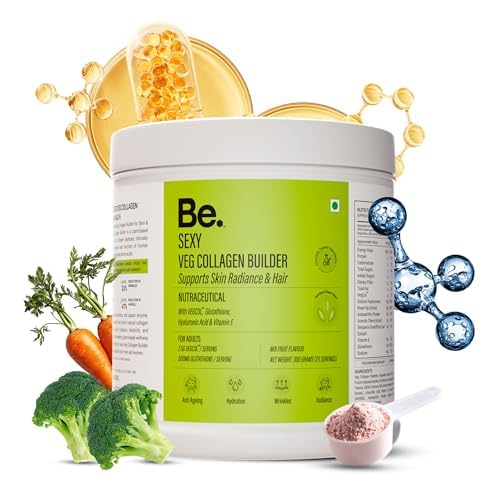 Be Wellness Veg Collagen Powder for Women & Men | Vegan Collagen with VegCol, Glutathione, Hyaluronic Acid & Vitamin E builds skin glow, hydration, hair & nail health.