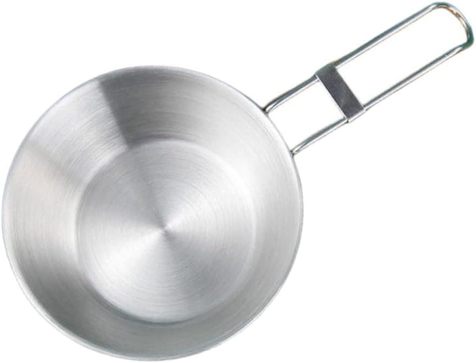 BESPORTBLE 1set Stainless Steel Camping Cooking Bowls Food-grade Portable Utensils for Outdoor Picnics Lightweight and Folding Handles and Storage Bag for Camping and Hiking