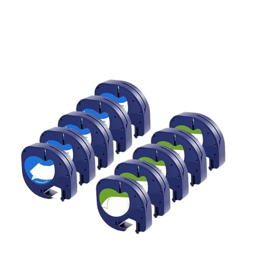 12mm �������x���e�[�v 5 �p�b�N�܂��� 10 �p�b�N - LetraTag LT-100H ����� LT-100T ���x�� ���[�J�[�ƌ݊���������܂� (12267�A91331�A91203 �p�̋l�ߑւ�)(5 Paper 5 Plastic)