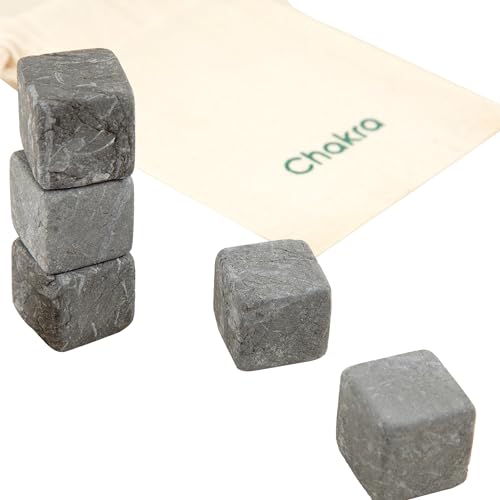 Chakra 9 Stück Marmor Eiswürfel Wiederverwendbar mit Aufbewahrungstasche, Premium Whisky Steine, Ice Cubes Set, Wein Kühlsteine, Geschmacksneutrale Kühlsteine, Geschenke für Männer, Papa & Ehemann