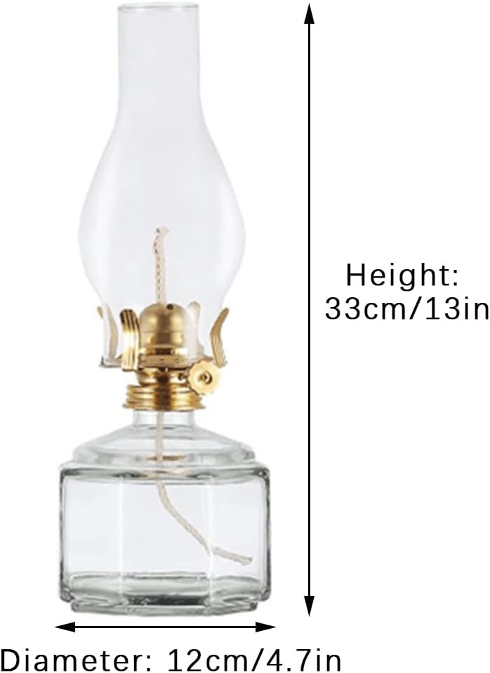 Adjustable Switch Paraffin Lamp Butter Buddha Front Light Home Emergency Lighting Small Oil Lamps Classic Vintage Oil Lamps for Indoor Use Vintage with Wicks Glass Kerosene Lamp