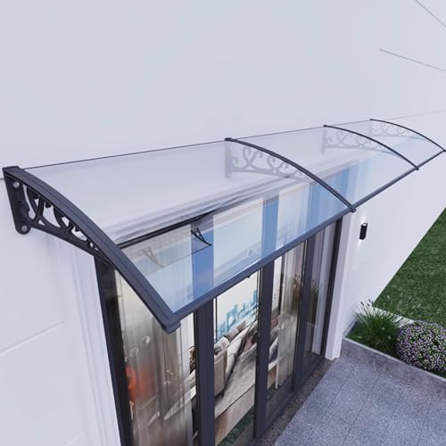 Toldo para puertas con policarbonato resistente a rayos UV y soportes robustos 2