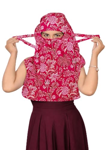 Image of Scarf Face Cover Mask Head Bandana Hijab Scarf Dupatta Stole Cotton Printed For Girls and Women
