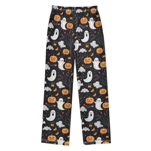Cartoon Ghost Bat Pumpkins Boys Pants for Kids Jogger Pants with Pockets S2
